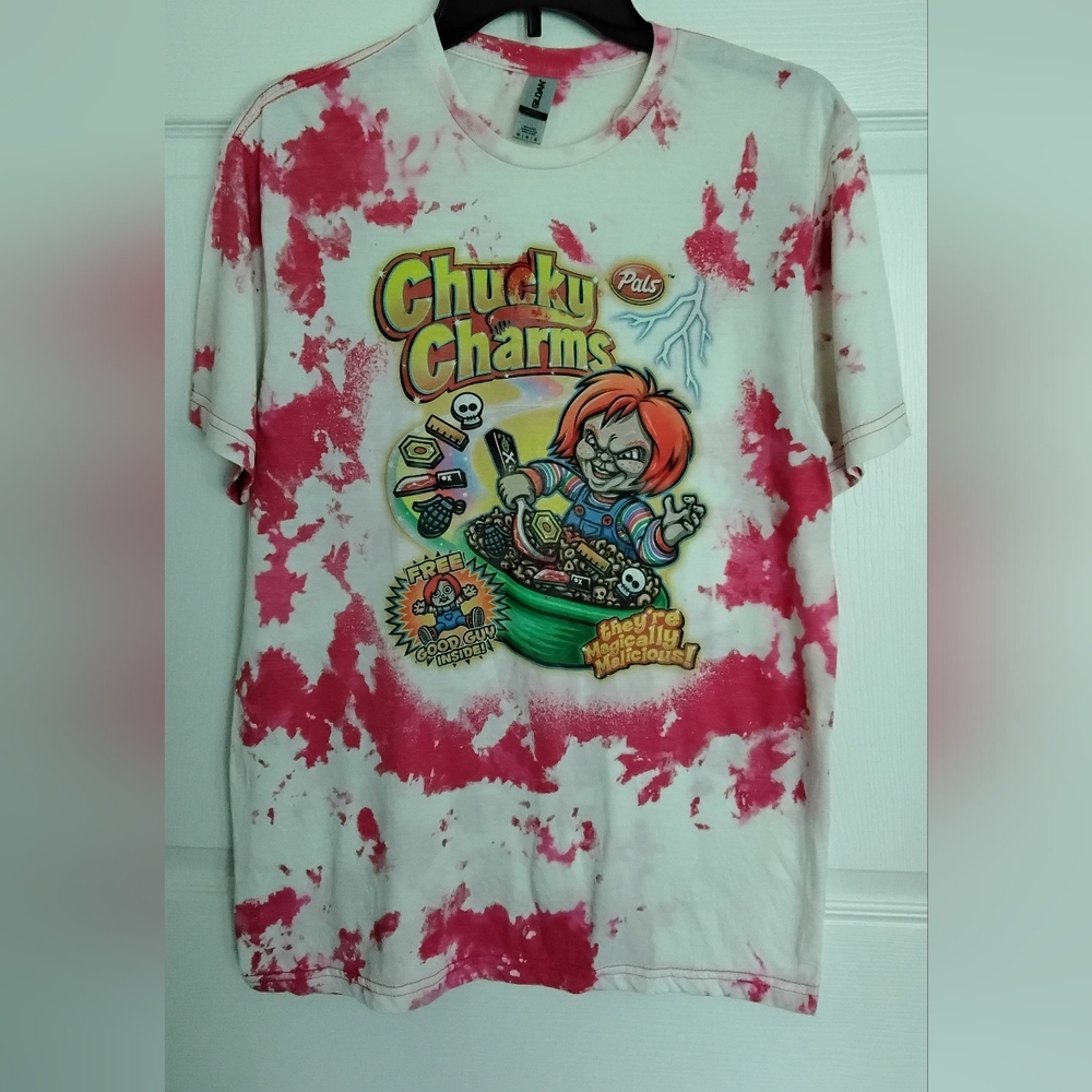 Gildan Kids Chucky Charms Tie-Dye Tee - Pink & White